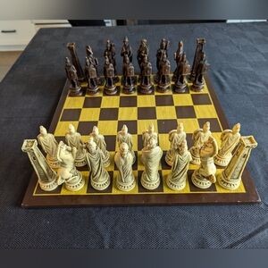 Carved Bone Chess Set From Italy